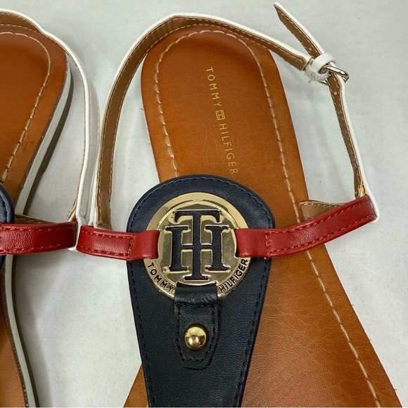 Tommy Hilfiger Red, White & Navy Sandals – Size 9 - Picture 2 of 5